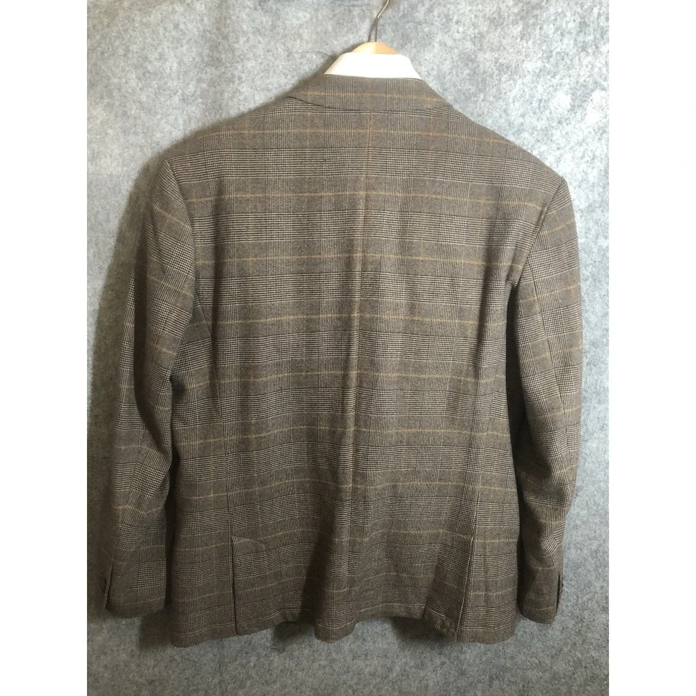 Jachs Tailoring Blazer 46R Brown Plaid Fabric Suit Coat Jacket Business Casual